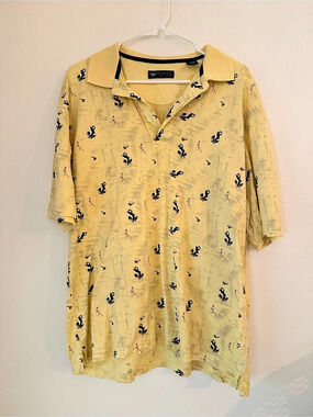 Wedge Golf And Beyond Yellow Patterned Polo 100% Cotton